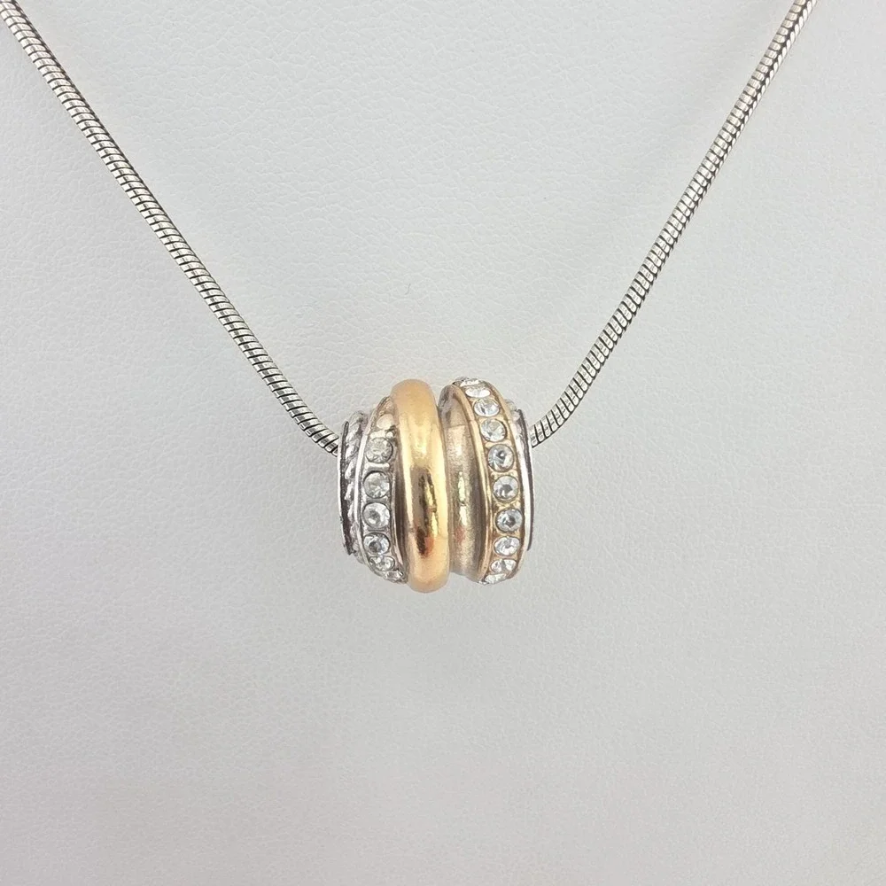 BRIGHTON Neptunes Rings Long Necklace Charm Pavé Crystals Silver Gold Plate 32